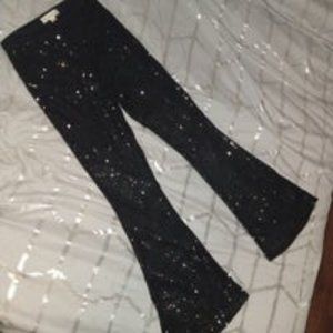 Vine and Love Black Sequined Bell Bottoms
